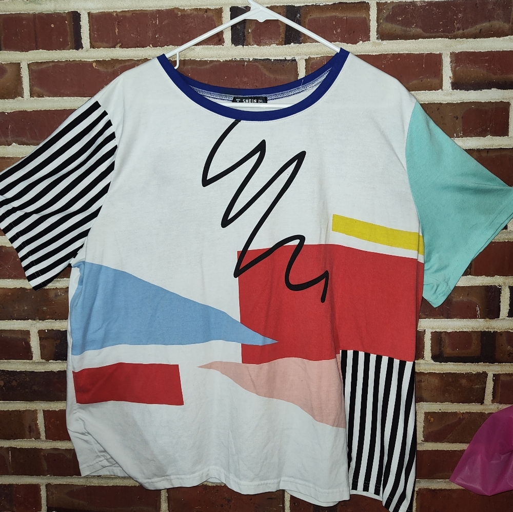 90s Inspired Contrast Tee Plus 2xl 18 20